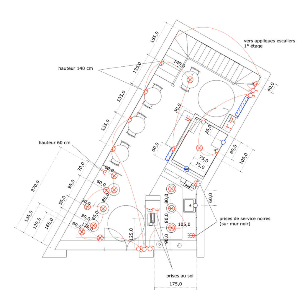 Plans techniques salon de thé