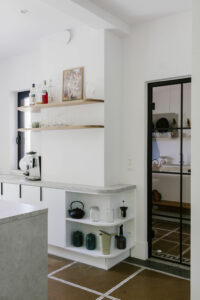 Vue cuisine et verrière après réalisation