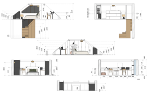 Plans cotés chambre parentale