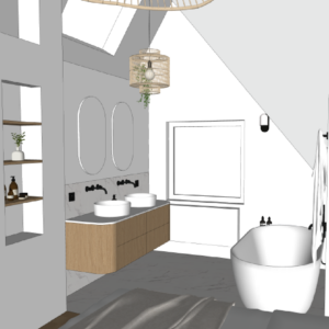 Vue 3D de la salle de bain