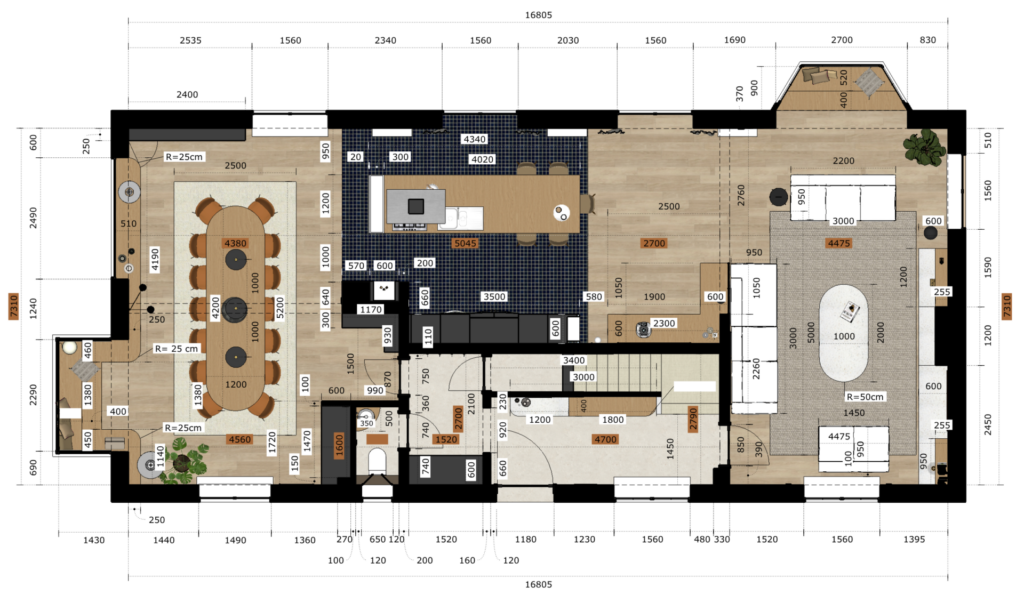 Plans cotés espaces de vie