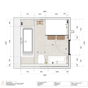 Plans cotés salle de bain