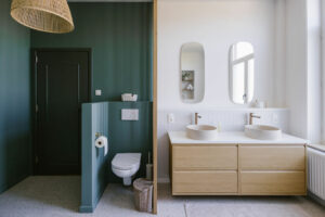 Coin WC, claustra, double vasque